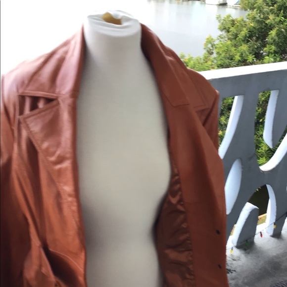Jerry Lewis Classic Luxuries Leather Jacket with Bamboo Slip Ring Belt - NWT - Picture 7 of 16